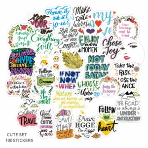 Waterproof Inspirational Quote Stickers Vinyl Graffiti Decals For Laptop Luggage Car Refrigerator Notebook Decor