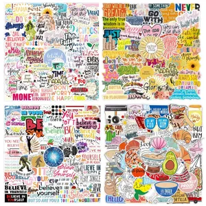 Inspirational Quotes And Graffiti Waterproof PVC Stickers Decals For Laptop Luggage Guitar Water Bottle Aesthetic Stationery Supplies