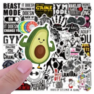 50pcs Cute Fitness Motivational Graffiti Stickers Waterproof Vinyl Decals for Helmets
