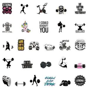 Waterproof gym motivational stickers fitness decals for laptop water bottles skateboard