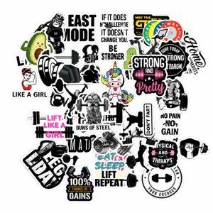 Fitness Motivational Stickers Waterproof Vinyl Decals For Helmet Laptop Water Bottle Sports Gym Decoration Art Craft