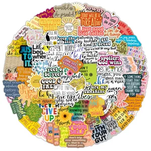 200pcs inspirational quote waterproof stickers pack for water bottles, luggage, guitar, laptop.