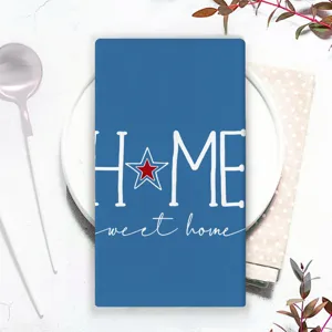 Onafhankelijkheidsdag microvezel keukenteken, blauwe vaatdoek met home sweet home opdruk.