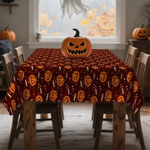 Τραπεζομάντηλο Halloween κολοκύθα νυχτερίδα εκτύπωση πολυεστέρας για διακόσμηση τραπεζιού