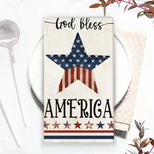 Onafhankelijkheidsdag patriottische keukenvaatdoek microvezel bedrukt detailweergave.