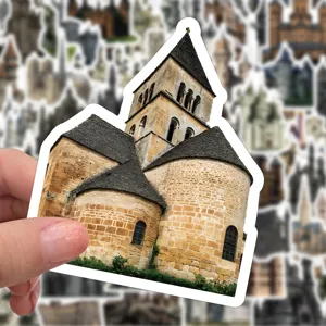 Waterdichte vintage Europese architectuur stickers voor laptop, telefoon en koffer.