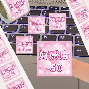 Pink favorability emoticon roll stickers for decoration, creative cute decal for phone laptop.