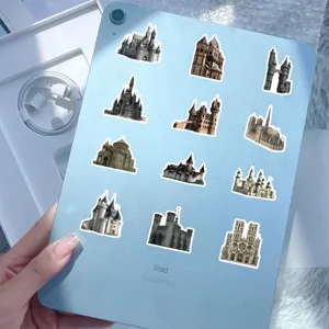 Europese architectuur vintage decoratieve waterdichte stickers voor laptop telefoon 60st