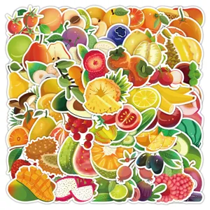 Paquete de pegatinas de frutas lindas, calcomanías de vinilo impermeables para funda de teléfono.