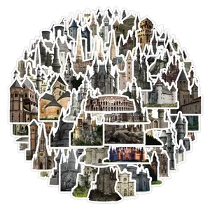 Europese Architectuur Retro Waterdichte Stickers Set Voor Dagboek Laptop Bagage Telefoon Decoratieve PVC Stickers