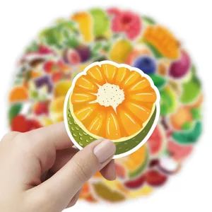60 piezas lindos pegatinas impermeables de frutas para funda de teléfono guitarra papelería