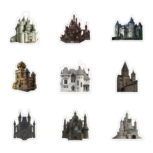 Europese vintage kasteel architectuur waterdichte decoratieve stickers voor laptop koffer