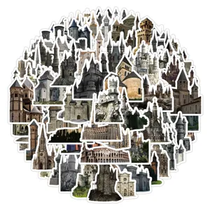 60st waterdichte stickers kasteel Europese vintage architectuur voor laptop koffer decor