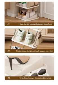 Multi-layer household simple shoe rack, space-saving narrow shoe cabinet for home doorway.
