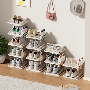 Space-saving multi-layer shoe rack organizer for entryway, hallway, and dorm room use.
