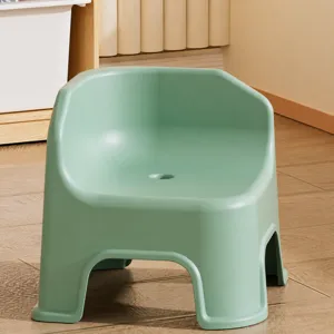Kids plastic armchair ergonomic backrest toddler small low stool green home furniture