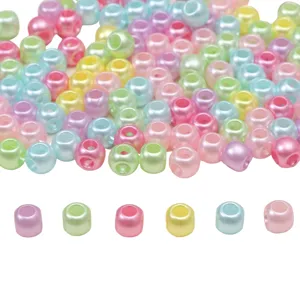 Acrylic Beads Four Hole Loose Beads Pearled Solid Color DIY Jewelry Accessories For Phone Chain Bracelet And Necklace