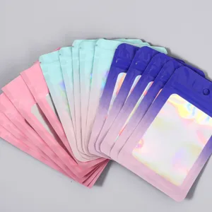Laserfolie hersluitbare zakjes met transparant venster ideaal voor sieraden verpakking.