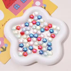 Acrylic Flower Loose Beads UV Electroplated Cat-Eye Floral Charms For DIY Handmade Bracelet Necklace Jewelry Making