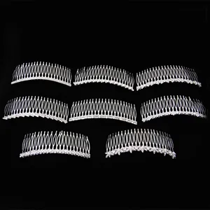 Bridal silver rhinestone hair combs set, elegant wedding hair accessories for women and brides.
