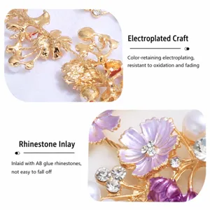 Elegant bridal rhinestone hair accessory with floral pearl alloy design for wedding events.
