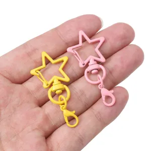 Colorful star lobster clasp keychain metal DIY bag charm jewelry accessories fine detail view