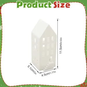 Kerst Wit Huis LED Kaarsouder Tafelblad Desktop Vakantie Feest Decoratie Artikel