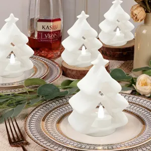 Weisse Weihnachtsbaum LED Kerzenlicht fur Tisch festliche Party Heimtextilien Deko