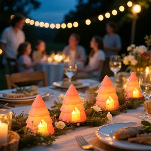 Árbol de navidad LED vela decoración de mesa fiesta cálida adornos luminosos set