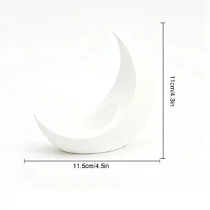 Candelabro blanco en forma de luna creciente decoracion de mesa para el hogar 11cm.