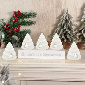 Navidad 3D LED árbol de Navidad vela luminosa decoración adorno para fiesta de escritorio