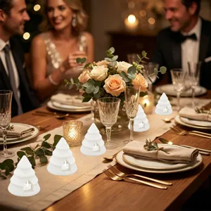 Luz de vela de árbol de Navidad decoración brillante fiesta de vacaciones lámpara