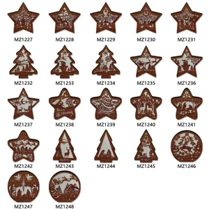 Wooden LED Christmas light decoration ornaments, star tree hollow desktop display, holiday gifts.