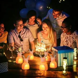 Natale renna LED candela luce ornamento scrivania vacanza festa decorazione articolo
