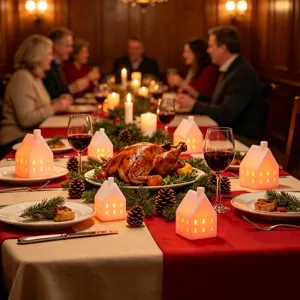 Christmas LED house night light festive table centerpiece glowing holiday decor item