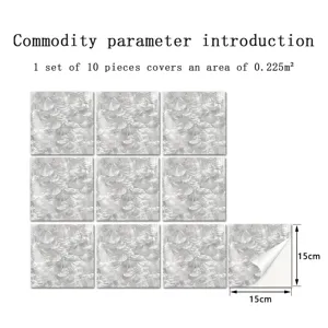 Adhesivos de azulejos película cristal 15x15cm diseño escamas impermeable pegatinas 10p