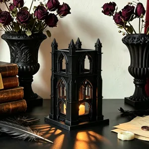 Gothic 3D LED candle holder tabletop night light dark castle decor for holiday party home