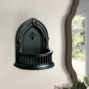 Gothic Stil 3D schwarzes Wandregal für Heimdekoration, Vintage Ästhetik und Party Display.