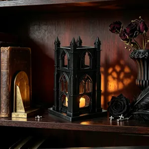 Gothic castle LED candle holder retro church shape night light for party home decor