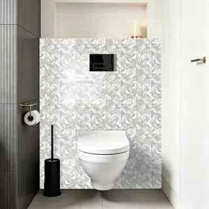 Vista detallada de adhesivo de azulejos impermeable moderno para decoración de pared de baño