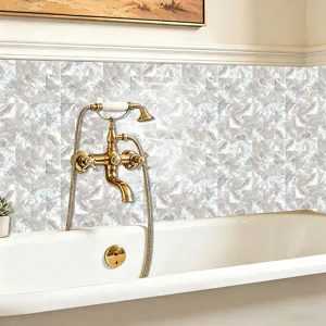 Adhesivo para azulejos impermeable con textura de nácar para la decoración de la pared del baño.