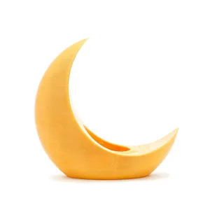 Portavelas impreso en 3D en forma de media luna pieza de decoración de escritorio para hogar.