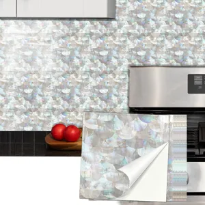 Adhesivo para azulejos impermeable para despegar y pegar con patrón de concha.