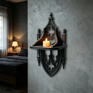 Gotisches schwarzes Wandregal 3D dekorative Halterung Vintage Home Wandbehang Dekoration