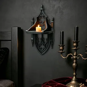 Gothic schwarzes Wandregal 3D Stereo antike Heimtextilien Akzent für Zimmer Wandbehang.