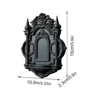 Gothic schwarzes 3D Wandregal Dekoration vintage Schloss Design Heim Deko 15 cm.
