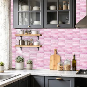Rosa Marmor Fliesenaufkleber wasserdicht selbstklebend Tapete für Kuchen Wand Deko Renovierung.