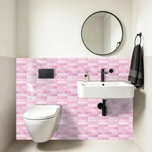 Rosa Marmor Fliesen Aufkleber fur Badezimmer Wand Dekoration wasserdicht selbstklebend.