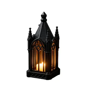 Gothic style LED candle lantern night light for holiday party home room table decoration.
