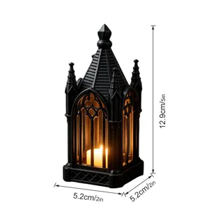 Gothic style LED candle lantern night light black castle decorative ornament tabletop desktop decor